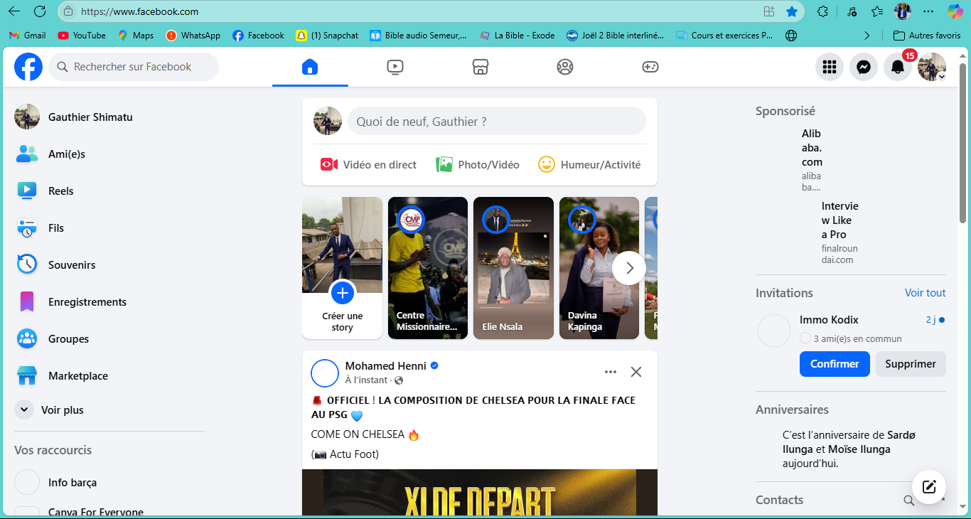 Capture d'écran de la connexion réussie